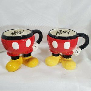 Disney Parks Mickey Mouse Bottom Pants & Legs Coffee Tea Mugs figural Lot of 2